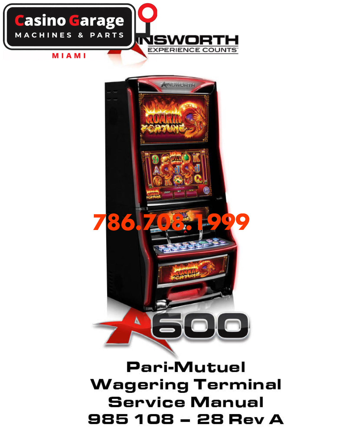 Ainsworth A600 Pari-Mutuel Wagering Terminal Service Manual Manuals (Digital Download)