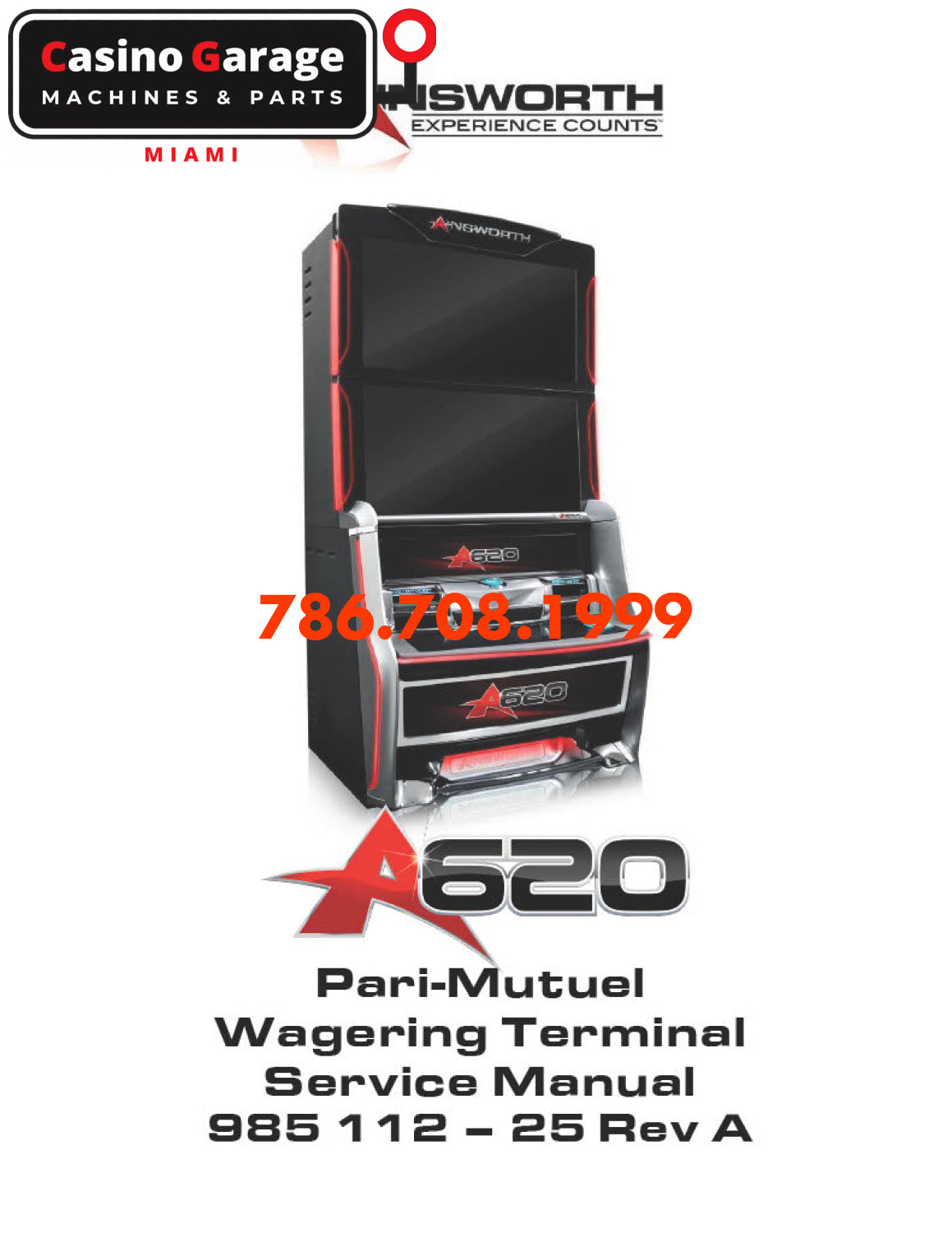 Ainsworth A620 Pari-Mutuel Wagering Terminal Service Manual Manuals (Digital Download)