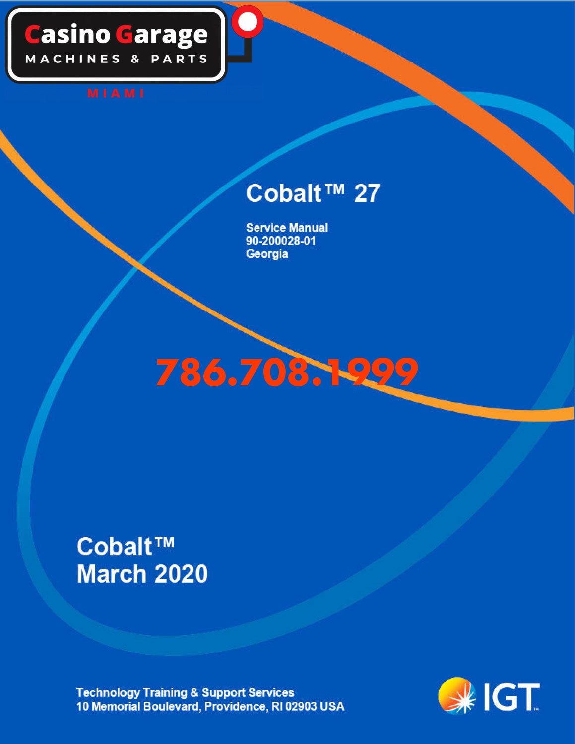 IGT Cobalt 27 Service Manual Manuals (Digital Download)