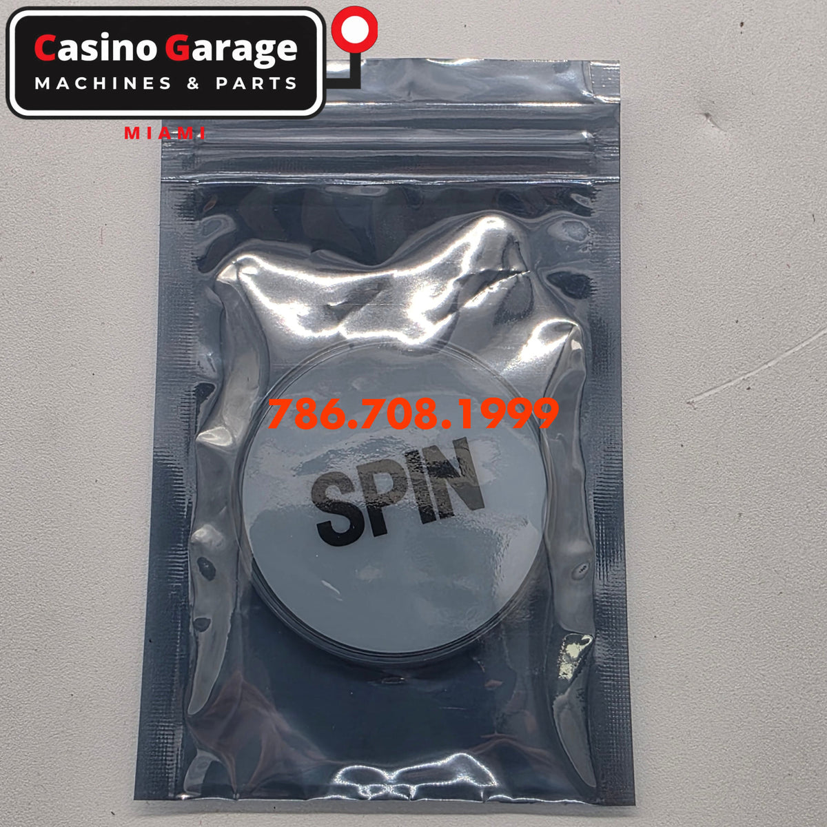IGT Crystal Button Cap with SPIN text + Transparent cap Button