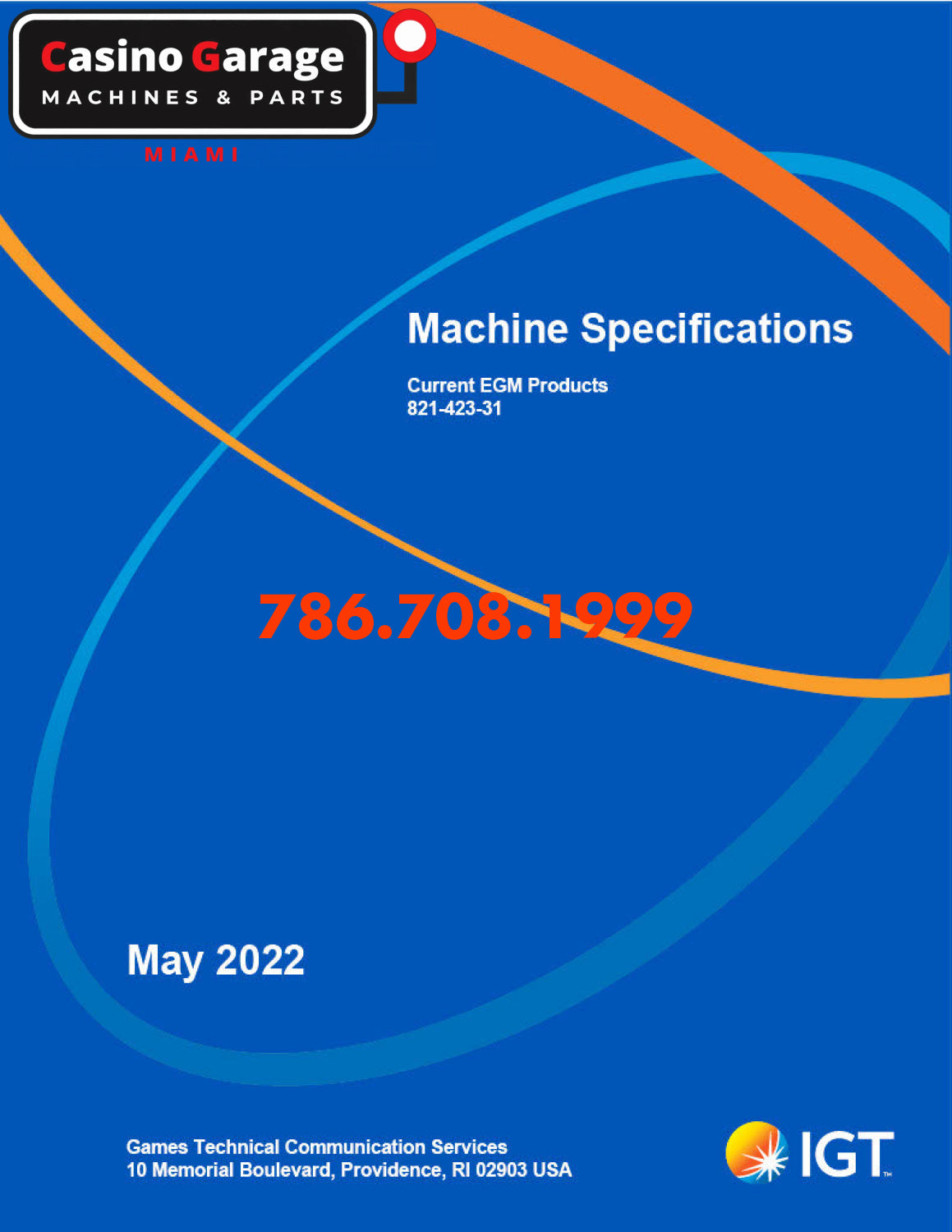 IGT -Electrical MachineSpecifications EGM Manuals (Digital Download)