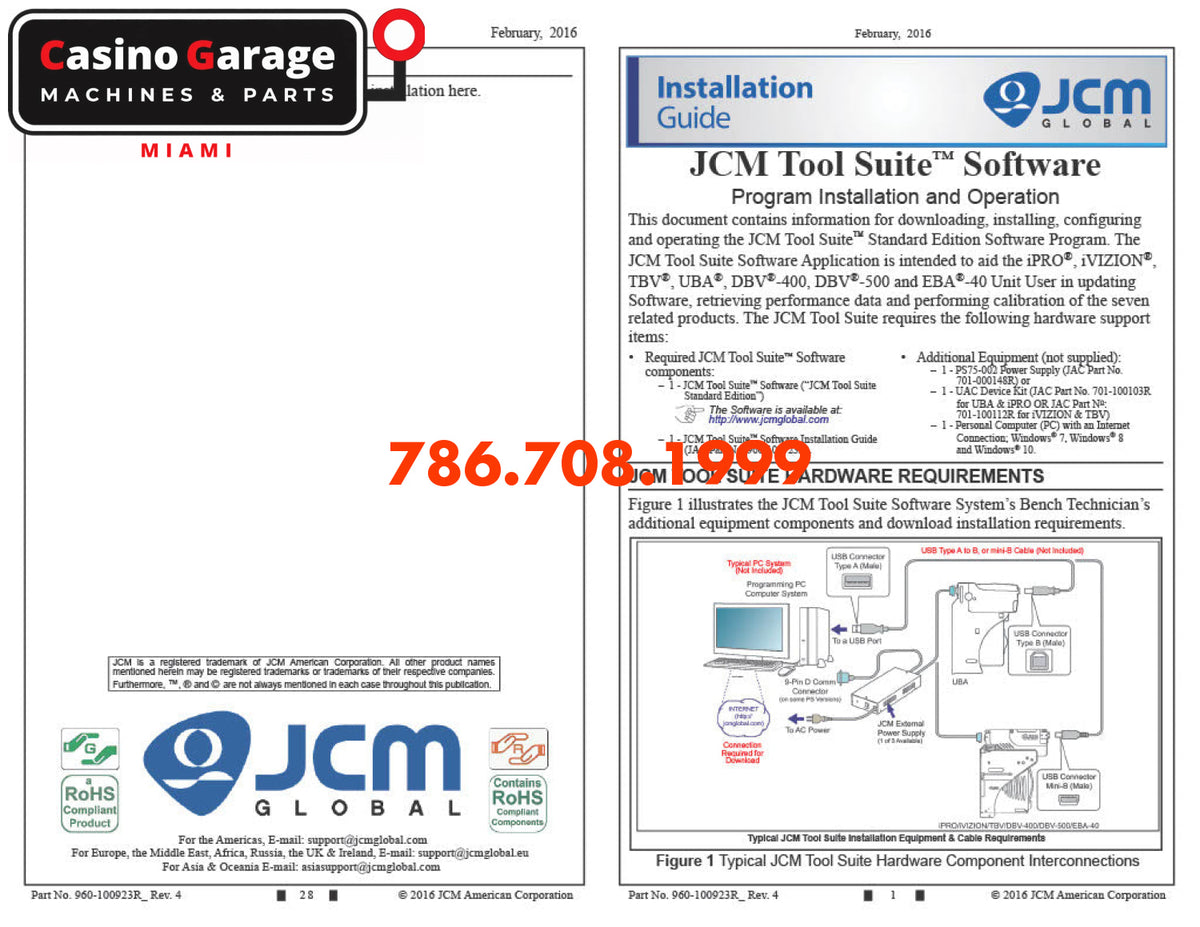 JCM tool Suite Software Program installation and operation Manuals (Digital Download)