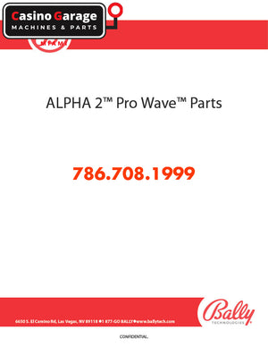 Bally Alpha 2 Pro Wave Parts Manual