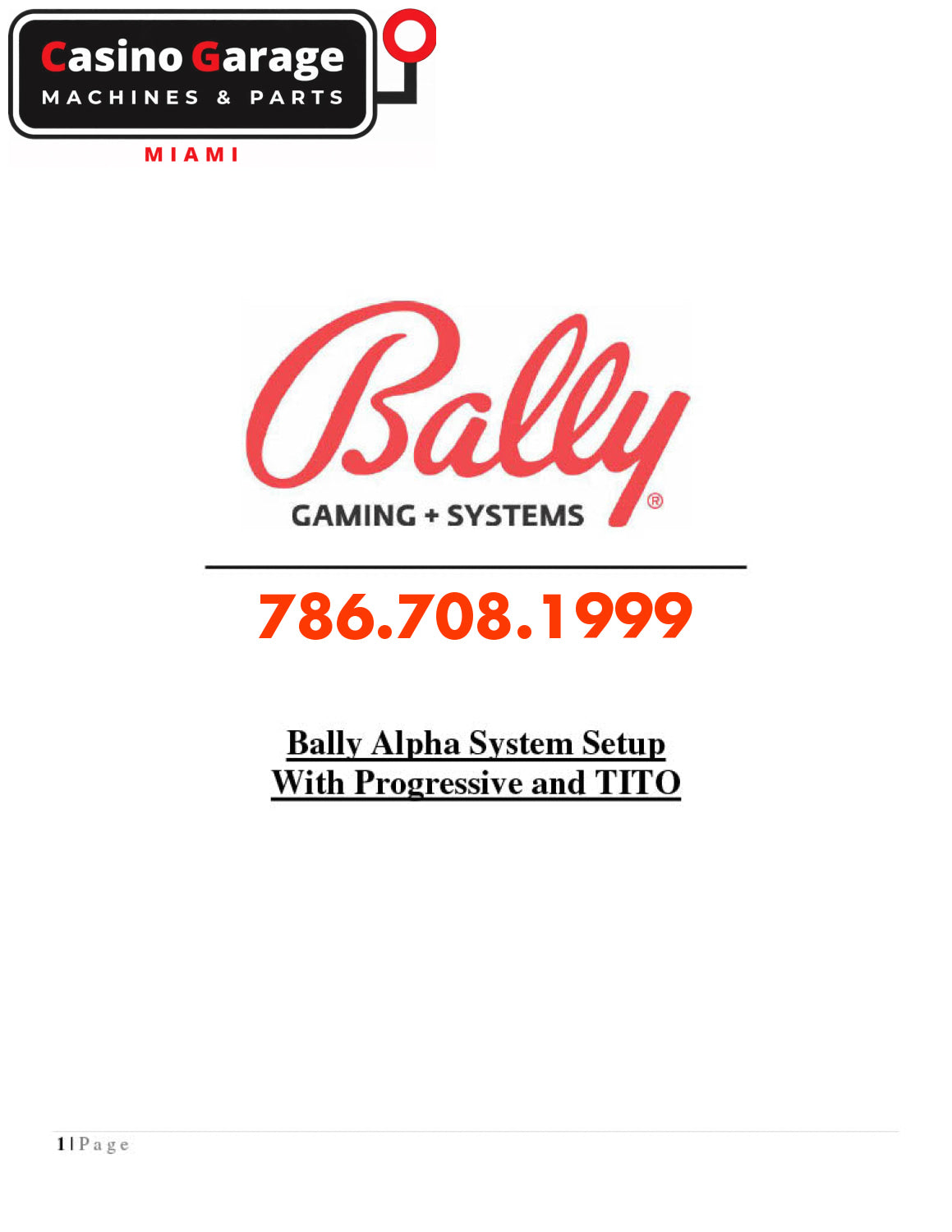 Bally Alpha System Setup With Progressive and TITO Manuals (Digital Download)