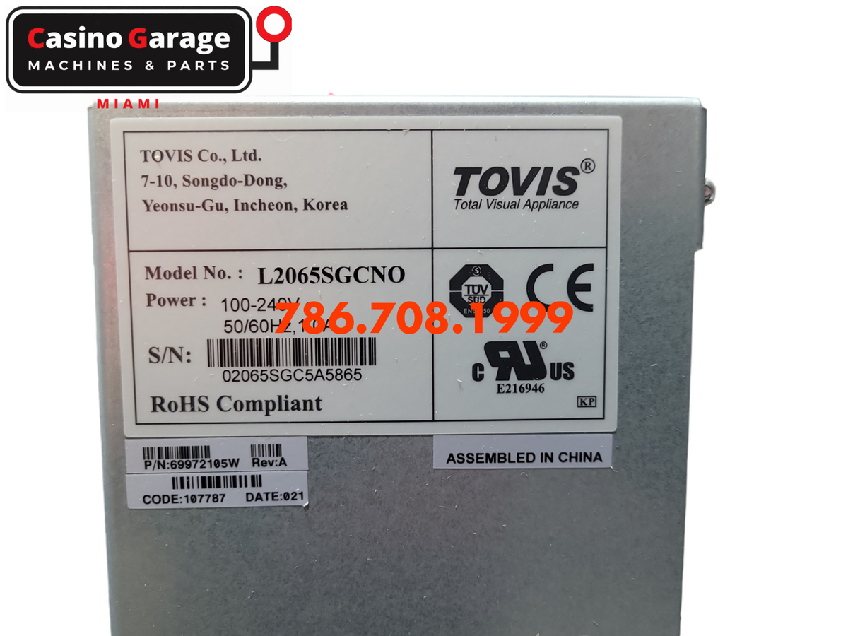 Igt G20 20 Top Lcd Tovis L2065Sgcno W/ Bezel