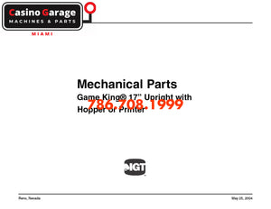 IGT Game King 17 Parts Manual