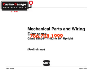IGT Game King 19 TrimLine Parts and Wiring Diagram