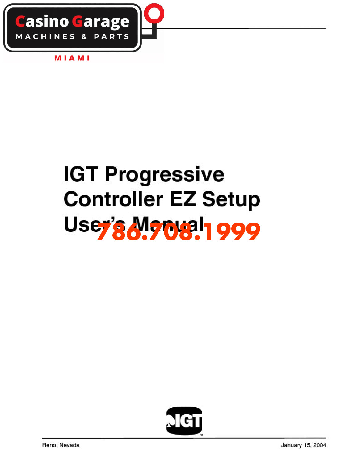 IGT Progressive Controller EZ Setup User’s Manual Manuals (Digital Download)