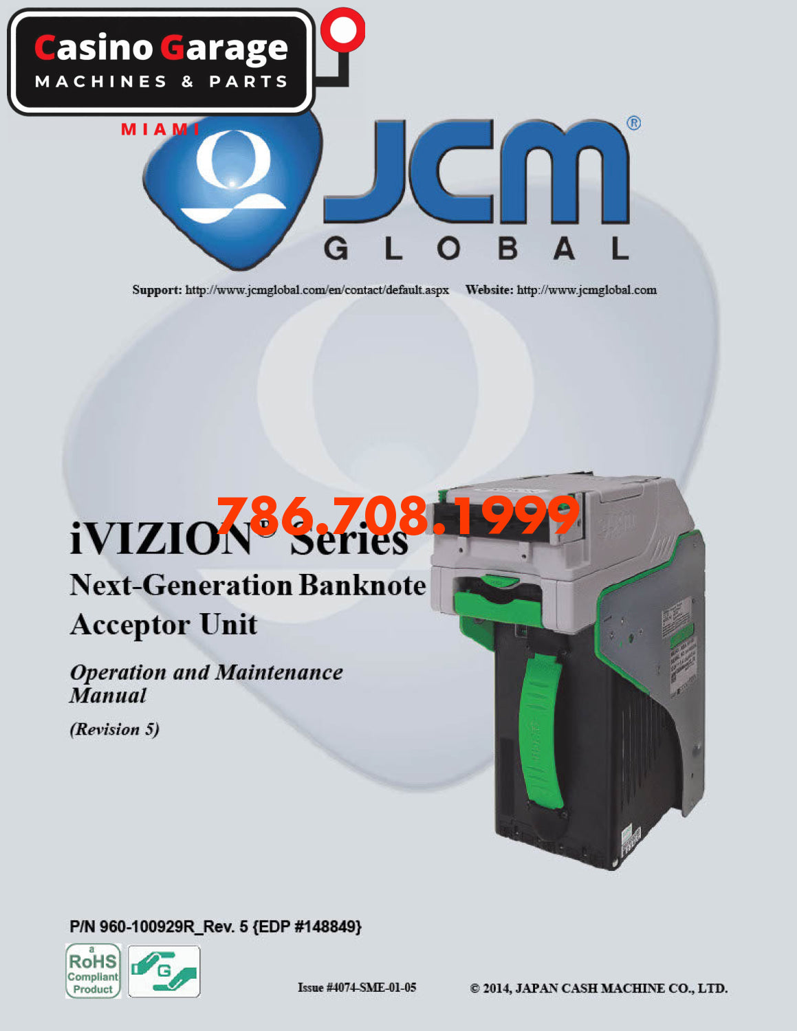 IVIZION Series Banknote Acceptor Unit Operation and Maintenance Manual Manuals (Digital Download)