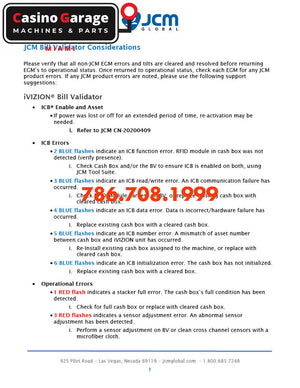 JCM Quick Tips Bill Validators