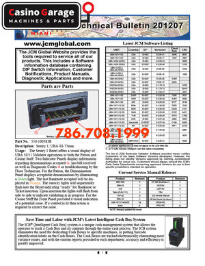 JCM Technical Bulletin 201-207 DIP Switch Function Definitions
