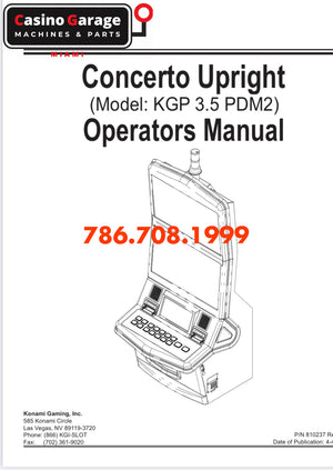 Konami Concerto Upright KGP 3.5 Manual