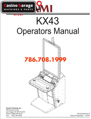 Konami KX 43 Operator Manual 43 in Portrait LCD 4K
