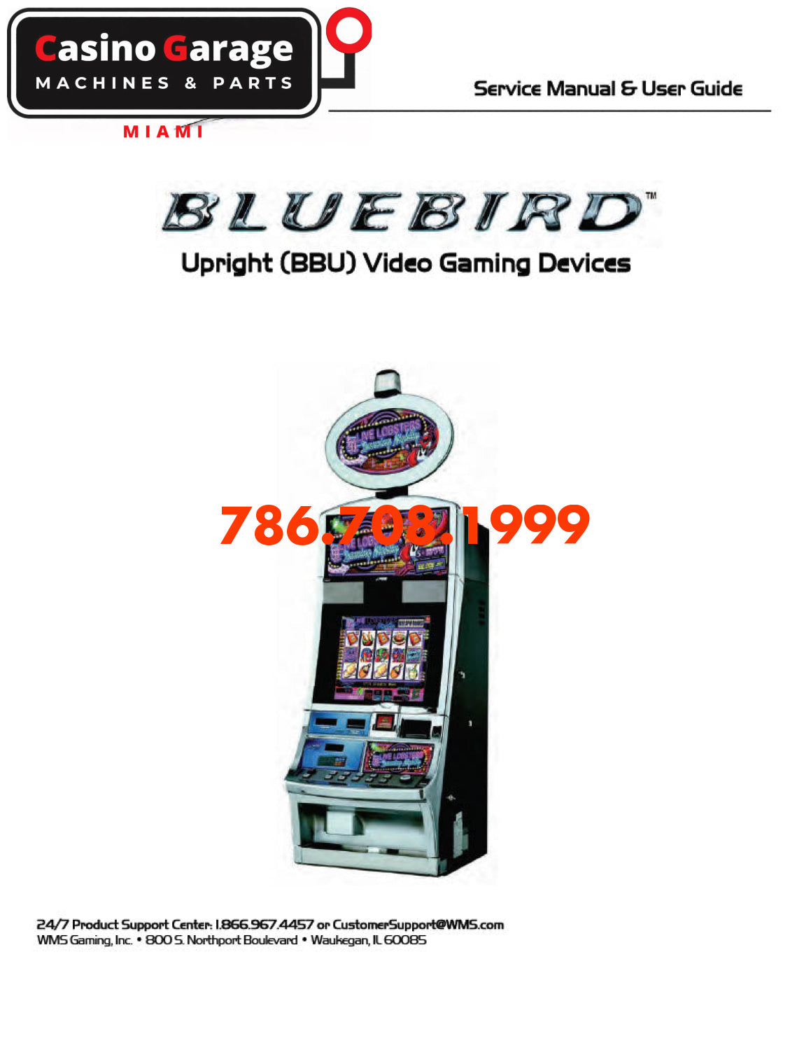 Wms bluebird Upright Service Manual Manuals (Digital Download)