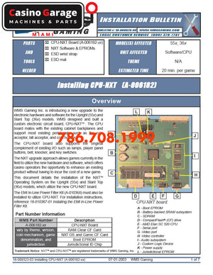 WMS Gaming Installing CPU NXT